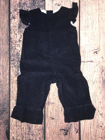 Girl's navy corduroy romper (SMOCKADOT BRAND) (6m)